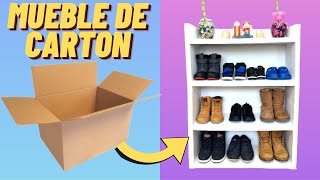 🔥Como Hacer un MUEBLE de CARTON Para ZAPATOS Facil y Rapido 2021 Organizador de ZAPATOS de CARTÓN [upl. by Silvanus879]