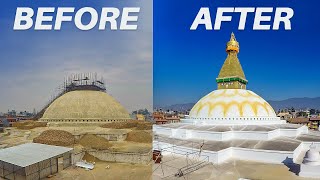 1 Year TimeLapse Movie of BOUDHA Stupa  Renovation after the Earthquake [upl. by Dusty]