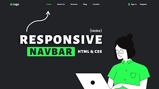 How To Make Responsive Navigation Bar Using Only HTML and CSS  Responsive Navbar Tutorial [upl. by Saiasi]