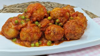 SÚPER JUGOSAS ALBÓNDIGAS DE POLLO EN SALSA TRADICIONAL lacocinadenuberosaylila recipe [upl. by Graehl104]