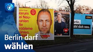 Bundesverfassungsgericht Berlin darf am 12 Februar wählen [upl. by Tanney]