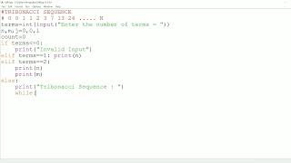 46  Tribonacci series  Print tribonacci series  Python program to print Tribonacci series [upl. by Idram]