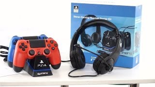 PS4 4Gamers Stereo Headset Starter Kit Accessories DS4 Dock Headset  Unboxing [upl. by Dominick]