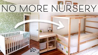 Montessori Baby Room Makeover  Crib to Floor Bed [upl. by Lorrad]