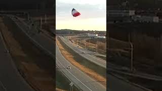 Hot air balloon crashes into power line causing fire [upl. by Eletnahs11]