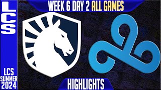 TL vs C9 Highlights ALL GAMES  LCS W6D2 Summer 2024  Team Liquid vs Cloud9 Week 6 Day 2 [upl. by Lavona]