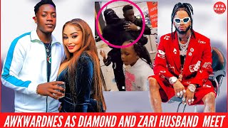 MOMENT OF AWKWARDNESS AS DIAMOND PLATNUMZ AND ZARIS HUSBAND FINALLY MEETSBTG News [upl. by Tarttan]