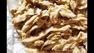 VEGAN SHREDDED CHICKON RECIPE SEITAN AND CHICKPEAS  PRESSURE COOKER  Connies RAWsome kitchen [upl. by Atterrol704]