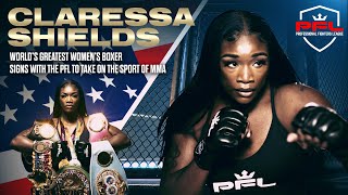 Claressa Shields Officially Enters MMA Signs With The Professional Fighters League [upl. by Nwahsud]