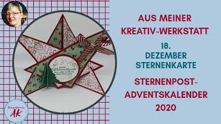 So bastelst du eine Sternenkarte basteln  Weihnachtskarte Anleitung  SPAK 182020 Stampin Up [upl. by Akemor]