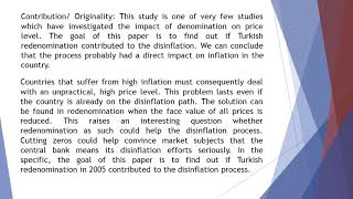 Impact of Currency Redenomination on Inflation Case Study Turkey AEFR 56 908 914 [upl. by Kcirded866]