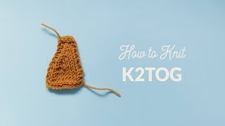 How to Knit 2 Together k2tog  Hands Occupied [upl. by Brad273]