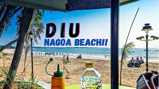 DIU  INDIA  NAGOA BEACH  NAGOA BEACH DETAILED TOUR  FAMOUS BEACHES OF DIU  दिउ नगोआ बीच  4K [upl. by Enelhtac]