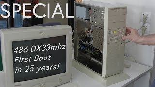 486 DX33 Computer First Boot in 25 year Brand New and Never Used [upl. by Galang655]