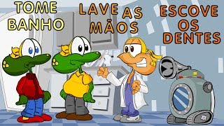 Lave as mãos tome banho e escove os dentes em Desenho animado infantil com os Sapo Brothers [upl. by Stanislaus648]