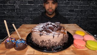 ASMR CHOCOLATE BROWNIE CAKE MUKBANG [upl. by Nyrat]