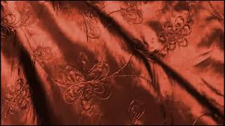 Embroidered Faux Silk Bronze Discount Drapery Fabric [upl. by Nahoj]