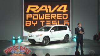 Toyota Presents Electric RAV4 Powered by Tesla [upl. by Merill156]