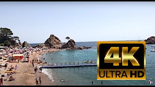 4K 🏖⛱Walking Tour Beach  Costa Brava Tossa de Mar Mediterranean Beach [upl. by Previdi22]