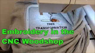 Getting Started with the Janome 500e Embroidery Machine in a CNC Woodshop [upl. by Pang409]