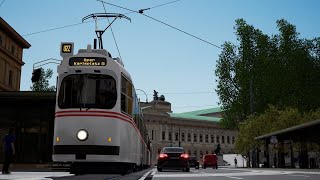 Kleine Fahrt mit dem E2 von Schottenring bis Oper Karlsplatz auf der Linie U2Z  Tramsim Wien [upl. by Bianka]