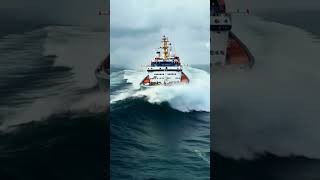 Massive Ship Rides a Tidal Wave Unbelievable Ocean Adventure TidalWave MassiveShip scaryocean [upl. by Cordalia]