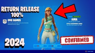 Aura Skin Return DATE LEAKED in Fortnite Item Shop 2024 [upl. by Kitty561]