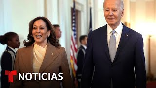 Biden y Harris explican el acuerdo que reduce los precios de fármacos comunes [upl. by Elimaj453]