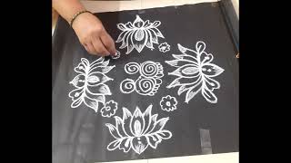 Gowri festival rangoliEasy Lotus Rangoli [upl. by Benioff]