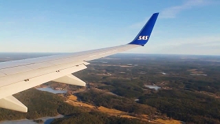 SAS Scandinavian Airlines SK2169 737700 StockholmGothenburg Safety Takeoff amp Crosswind Landing [upl. by Emmerich]