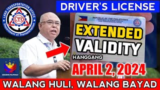 LTO extends VALIDITY of Drivers License until April 2 2024 [upl. by Akemehs]