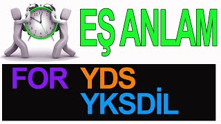 Eş Anlam for YDS YKSDİL by Ercüment Cem ÇUHADAR [upl. by Ymia]