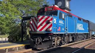 Metra UPNorth OTC Bound Train 820  Highland Park Station With F40PH3 136 Pushing [upl. by Lexie122]