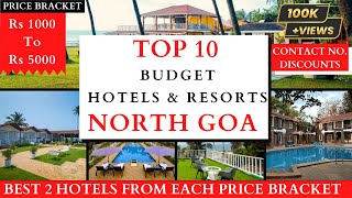 TOP 10 Budget Resorts In NORTH GOA 2023  Rs 1000 To 5000  Cheap And Best Hotels [upl. by Thor]