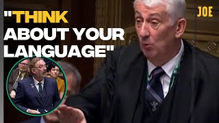 Agitated Speaker scolds SNP MP for swearing during PMQs [upl. by Wershba883]