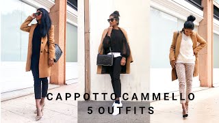 COME INDOSSARE IL CAPPOTTO COLOR CAMMELLO  5 OUTFIT  Lookbook Jayastyle [upl. by Ahsemrac]