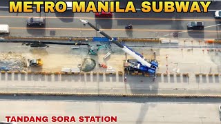 MAY LIFTING CRANE NAMETRO MANILA SUBWAY TANDANG SORA STATION UPDATE 09182024 [upl. by Davenport]