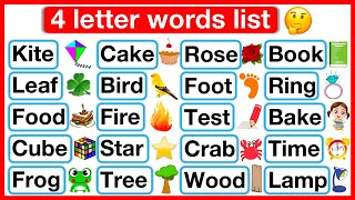 4 Letter Words List 🤔  Phonics lesson 1  Reading Words Lesson  Learn with examples [upl. by Hetty]