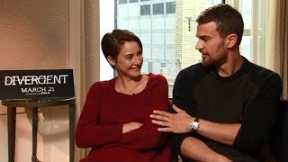 Shailene Woodley and Theo James talk Divergent and stories of bravery and selfishness [upl. by Nylecoj]