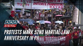 Protests mark 52nd Martial Law anniversary in PH  The World Tonight [upl. by Nilknarf233]