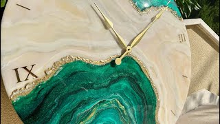 Gorgeous Resin Geode Wall Clock Resin Art Tutorial [upl. by Nerradal910]