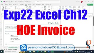 Exp22ExcelCh12HOE  Invoice 10  Exp22 Excel Ch12 HOE Invoicexlsx  PearsonSolution [upl. by Savory263]