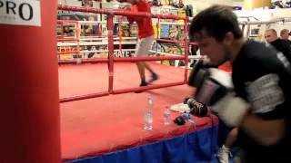 ADAM DINGSDALE HEAVYBAG WORKOUT FOR iFL TV  THE iBOX GYM [upl. by Nimzzaj]