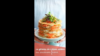 Le gâteau de crêpes salées au saumon fumé [upl. by Eiddam389]