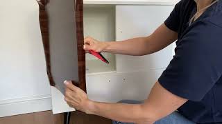 Furniture Flip from White to Walnut Sideboard Makeover using dcfix self adhesive vinyl film [upl. by Wallace]