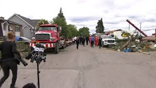 Premier Legault visits tornadostruck Mascouche  June 22 [upl. by Claudius305]