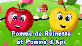 Pomme de Reinette et Pomme dApi  Comptine pour enfant et bébé avec paroles [upl. by Peyter]