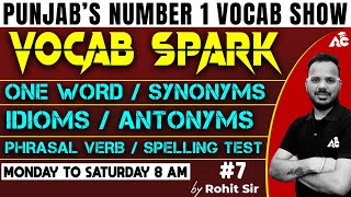 Master Vocabulary for SSC amp Punjab State Exams  VOCAB SPARK with Rohit Sain Sir 7 [upl. by Sinegold]