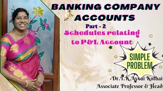 Banking Company AccountsPart2Schedules relating to P amp L Ac Simple problemDrTKAvvai Kothai [upl. by Nahsad]