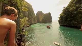 Ko Phi Phi Don Island cliff jumping Thailand [upl. by Ayom]